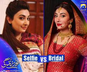 ayesha-Selfie Look vs Bridal Look